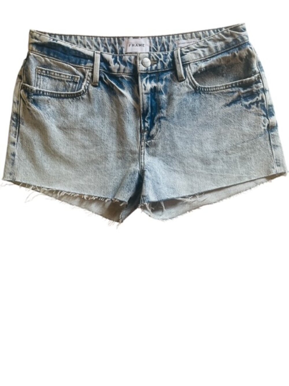 FRAME Denim Le Grand Garcon Short Light Wash Shorts - Size 28